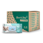 ABSORB PLUS ANTIBACTERIAL WIPES W BOX BABY POWDER